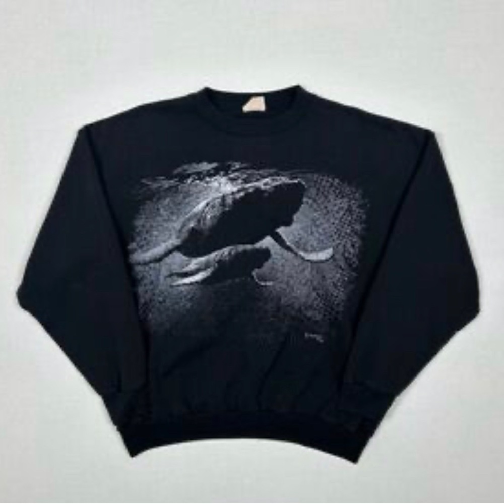 90s Wildlife Sweatshirt Art By Annie London + Harlequin Whales